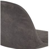 Tabouret bar réglable 'LUSSO' pivotant microfibre grise pied et repose pieds métal noir dossier haut
