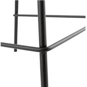 Tabouret de bar design moderne 'Tekno' en microfibre marron 4 pieds en métal noir et dossier haut