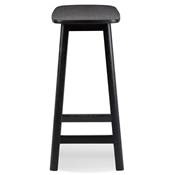 Tabouret de snack mi-hauteur scandinave 'BERE MINI' assise avec 4 pieds en bois noir