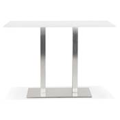 Table bar Mange-debout design 'Tvillin BAR' bois noir double pied central métal brossé - 160 x 80 cm