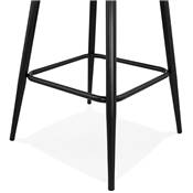 Tabouret de snack mi-hauteur design 'Konfort Mini' gris 4 pieds repose pieds acier noir dossier haut