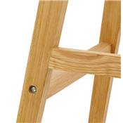 Tabouret de bar design scandinave 'Topo' blanc avec 4 pieds en bois naturel et dossier haut