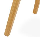 Tabouret de bar design scandinave 'Topo' blanc avec 4 pieds en bois naturel et dossier haut