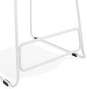 Tabouret de snack mi-hauteur 'Steel Mini' noir pieds tréteaux repose pieds métal blanc dossier bas