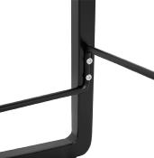 Tabouret de snack mi-hauteur scandinave 'Skala Black Edition' tissu gris foncé pieds bois noir dossier bas