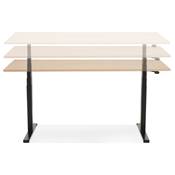 Bureau design assis-debout électrique 'SMALL SEMPLICE' en bois pieds en métal noir - 140 x 70 cm