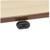 Bureau design assis-debout électrique 'TECH' en bois naturel pieds en métal blanc - 180 x 90 cm