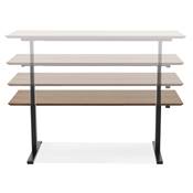 Bureau design assis-debout électrique 'TECH' en noyer pieds en métal noir - 180 x 90 cm