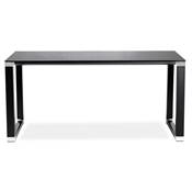 Bureau de direction 'GLASSTOP' plateau en verre noir pieds métal noir et chromé – 160 x 80 cm