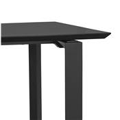 Bureau droit design 'SMART MINI' plateau noir en bois avec pieds en métal noir - 130 x 70 cm