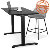 Bureau droit réglable en hauteur design 'MODULARE MINI' noir en bois pieds métal noir - 140 x 70 cm