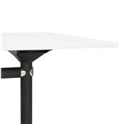 Bureau droit / table travail pliante design 'ARCHI MINI' bois blanc pieds métal noir - 140 x 70 cm