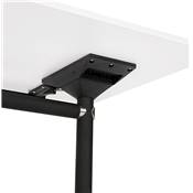 Bureau droit / table travail pliante design 'ARCHI MINI' bois blanc pieds métal noir - 140 x 70 cm