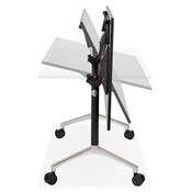 Bureau droit / table travail pliante design 'ARCHI MINI' bois noir pieds métal noir - 140 x 70 cm