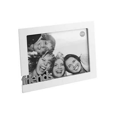 Cadre photos design pour photo entre amis 'Friends' blanc et argent – 20 x 25 cm
