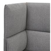 Canapé acoustique 2 places design dossier haut 'INTIME' en tissu gris foncé 4 pieds en métal noir