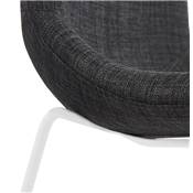Chaise design empilable 'Teknik White' en tissu gris foncé pieds tréteaux en métal blanc