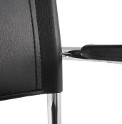 Chaise design à accoudoirs pour bureau ou salle de réunion 'STANDARD' noire pieds en métal chromé