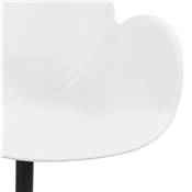 Chaise de bureau à accoudoirs design à roulettes dossier bas 'MINISTRY' blanche pieds en métal noir