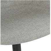 Chaise design de bureau à roulette 'SOFT' en tissu gris clair avec 5 pieds en métal noir