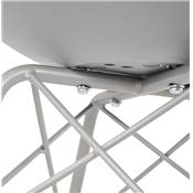 Chaise design style industriel 'GORD' grise avec 4 pieds en métal gris