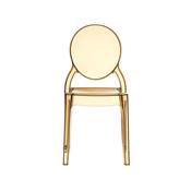 Chaise design médaillon empilable 'Chrystal' transparente ambre avec 4 pieds