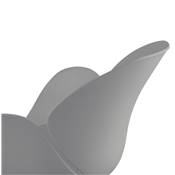 Chaise style industriel design à accoudoirs 'LOTUS' grise avec 4 pieds en métal blanc