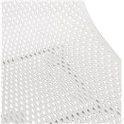 Chaise design intérieur / extérieur 'ZACK' assise blanche perforée et 4 pieds en métal blanc