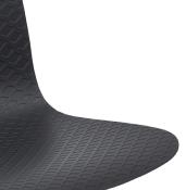 Chaise design 'Sländak White' noire avec 4 pieds en métal blanc