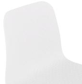 Chaise scandinave design 'Sländak Woody' blanche avec 4 pieds en bois naturel et métal noir