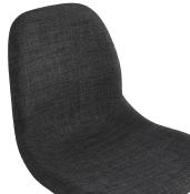Chaise design 'Norsk White' en tissu gris avec 4 pieds en métal blanc