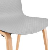 Chaise scandinave design 'Parkwood' grise avec 4 pieds en bois naturel