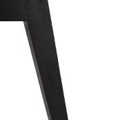 Chaise design 'Black Milano' en microfibre marron avec 4 pieds en bois noir