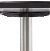 Table basse design ronde 'ELEA MINI' plateau en bois noir et pied en acier brossé - Ø 90 cm