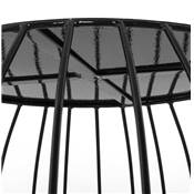 Table d'appoint ronde design 'Bold' artisanale noire en métal - 60 x 47 cm