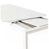 Table à diner / de réunion scandinave extensible 'Solada' blanche mat 4 pieds - 190(270) x 95 cm