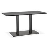 Table à diner / salle à manger 'Tvillin Black Small' noire bois pied central fonte – 150 x 70 cm