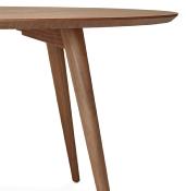 Table de salle à manger scandinave ronde 'Üméa' plateau et 4 pieds bois noyer – Ø 120 cm