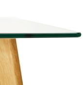 Table / bureau droit scandinave 'Skanör' plateau verre 4 pieds en bois naturel - 120 x 80 cm