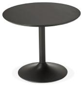 Petite table / table de réunion ronde design 'Kontur Black' noire pied central métal noir - Ø 90 cm