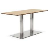 Table de salle à manger 'Tvillin Small' bois avec pied central acier brossé - 150 x 70 cm