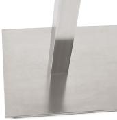 Table de salle à manger 'Tvillin' blanche en bois pied central acier brossé - 180 x 90 cm
