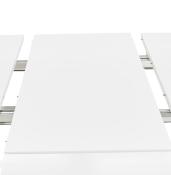 Table / table de réunion extensible 'Rym' blanche bois mat 4 pieds en métal noir - 170(270) x 100 cm