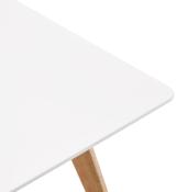 Table / bureau droit scandinave 'Bolnäss Small' plateau en bois blanc 4 pieds en bois naturel – 120 x 80 cm