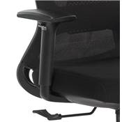 Fauteuil de bureau design à roulettes dossier haut 'OFFICE' tissu et tissu maillé noir pieds noir