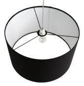Suspension design cylindrique 'Lyster' en tissu noir réglable en hauteur
