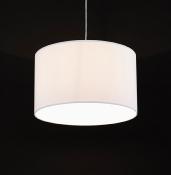 Suspension design cylindrique 'Lyster' en tissu blanc réglable en hauteur