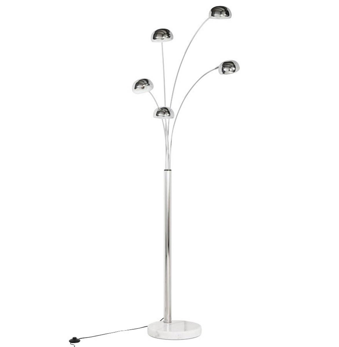 Arc - Lampadaire 220cm en acier laqué noir et pied en marbre - Habitat