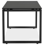 Bureau droit design 'MEET MINI' plateau noir en bois pieds en métal noir - 120 x 60 cm