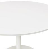 Table / table salle de réunion ronde 'Kaza' plateau en bois blanc et pied central en métal blanc – Ø 120 cm